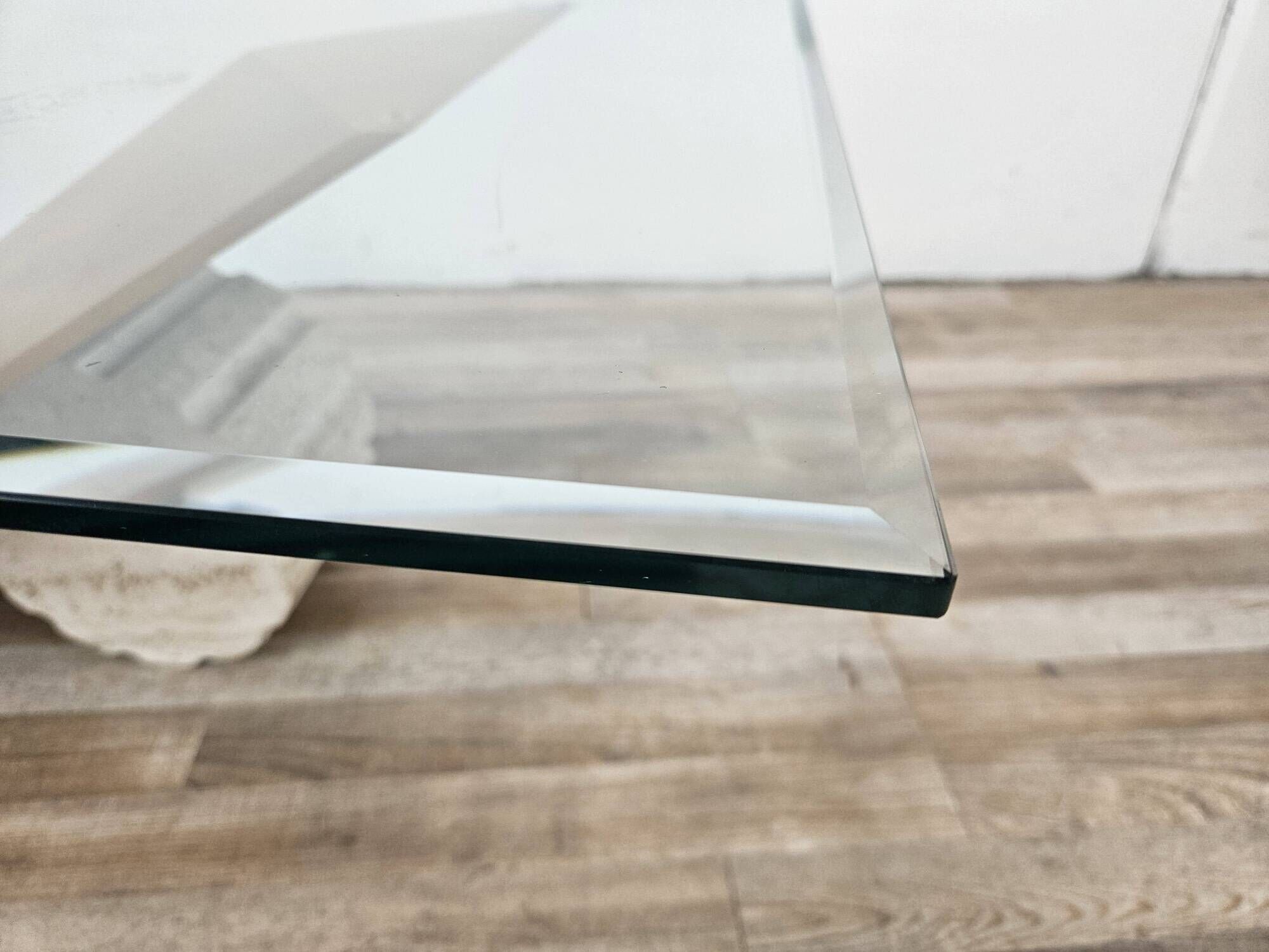 Valentino coffee table by Cattelan Italia in glass, wood, and travertine