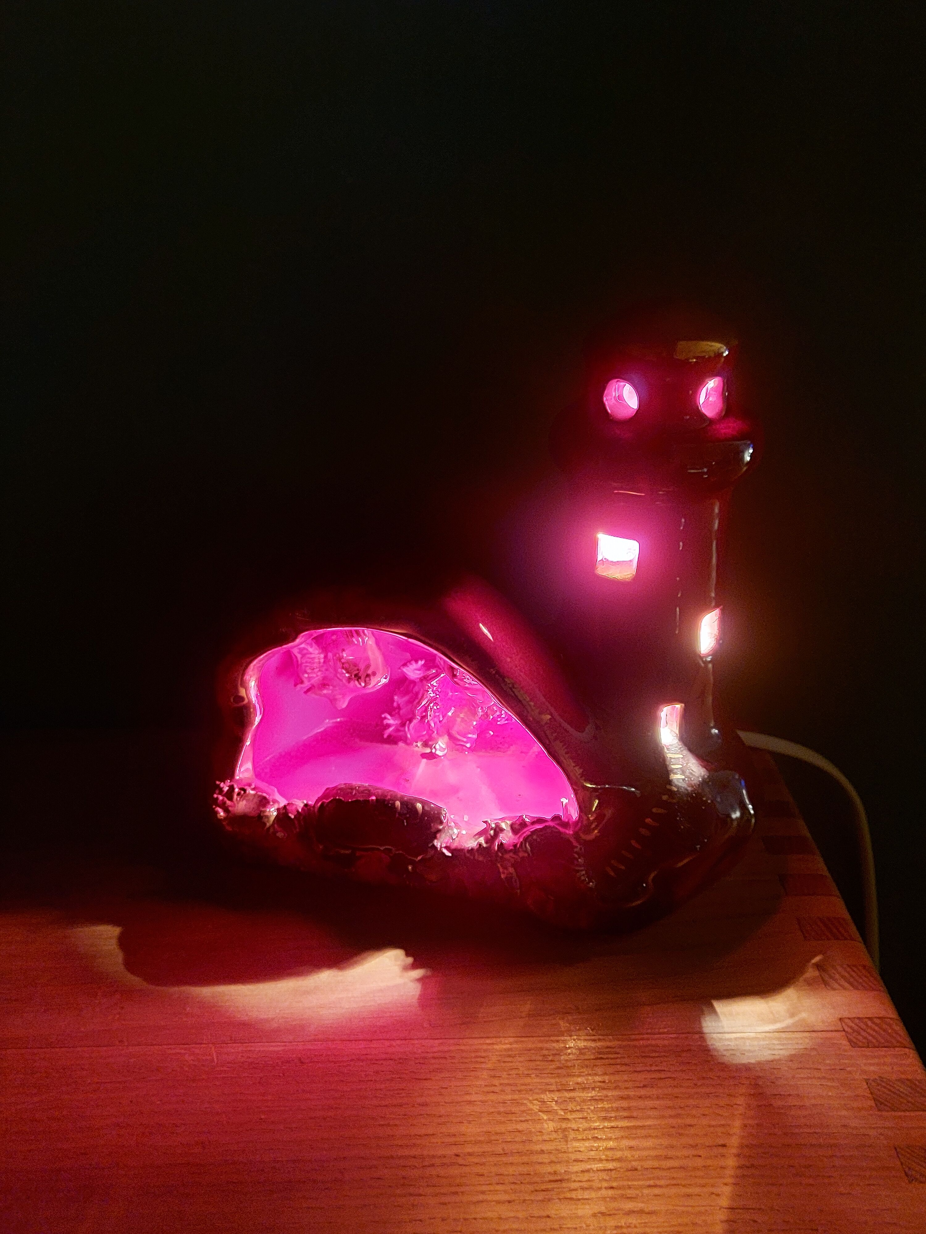 Vintage ceramic lamp in the shape of a lighthouse, Vallauris