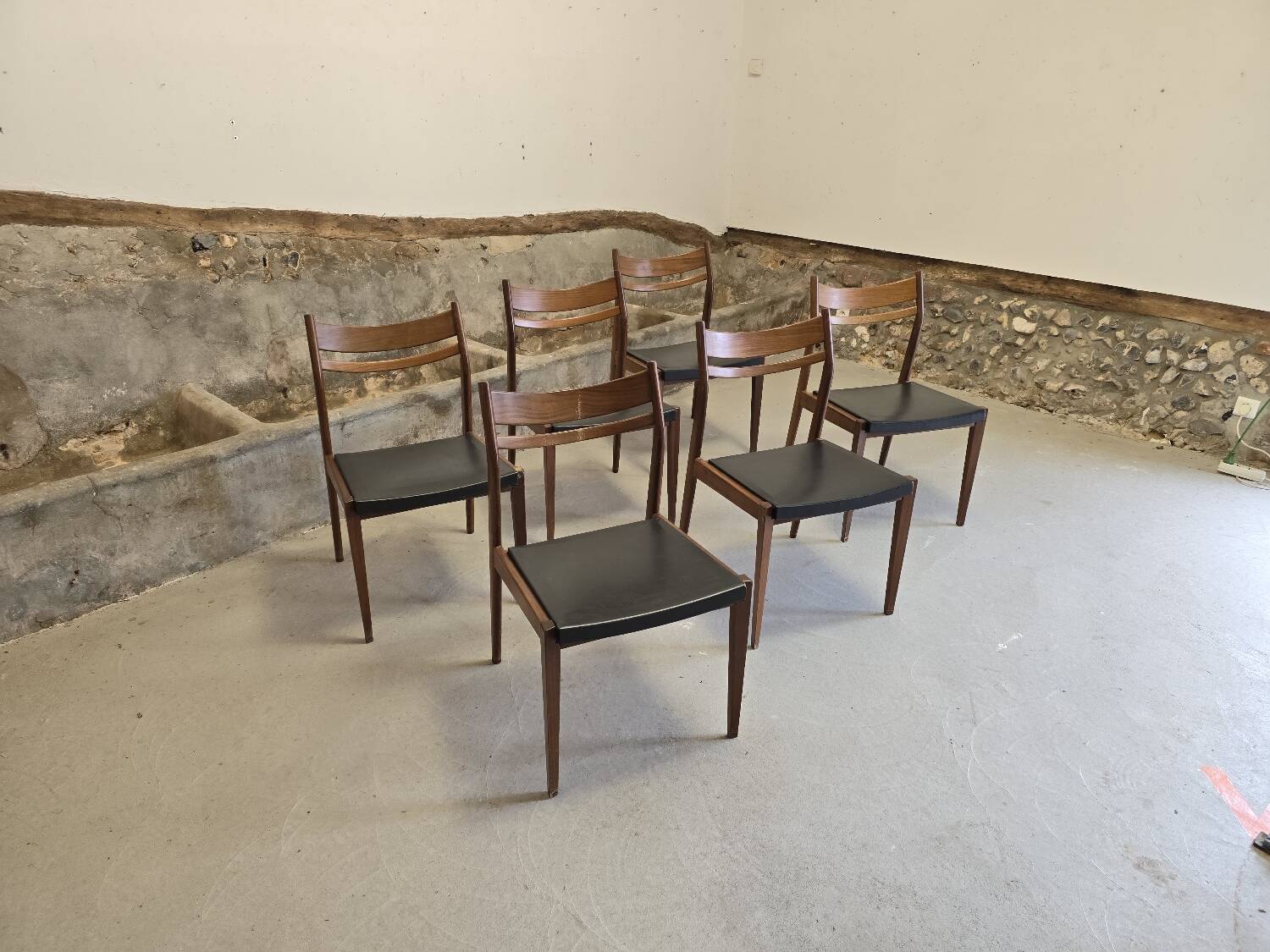 6 Scandinavian style teak chairs 1960