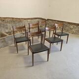 6 Scandinavian style teak chairs 1960