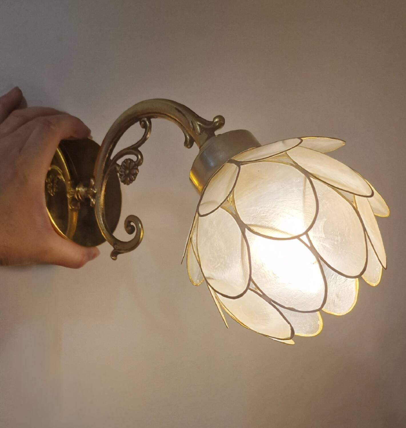 Duo appliques fleurs de nacre