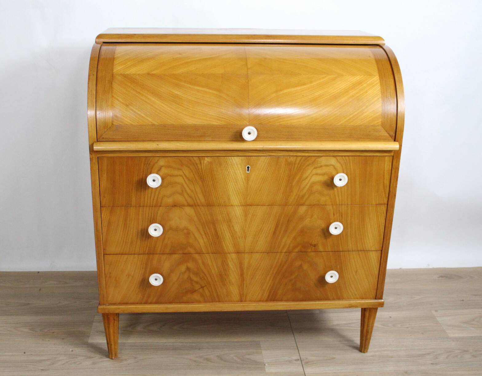 Teak roll-top desk – Sweden, 1960s