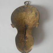 Brass mask wall sculpture African art handmade ethnic tribal decorative object