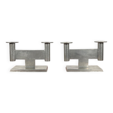 Chandeliers minimaliste modèle 551 en étain allemand par Karl Raichle pour Meersburg, années 1930, lot de 2