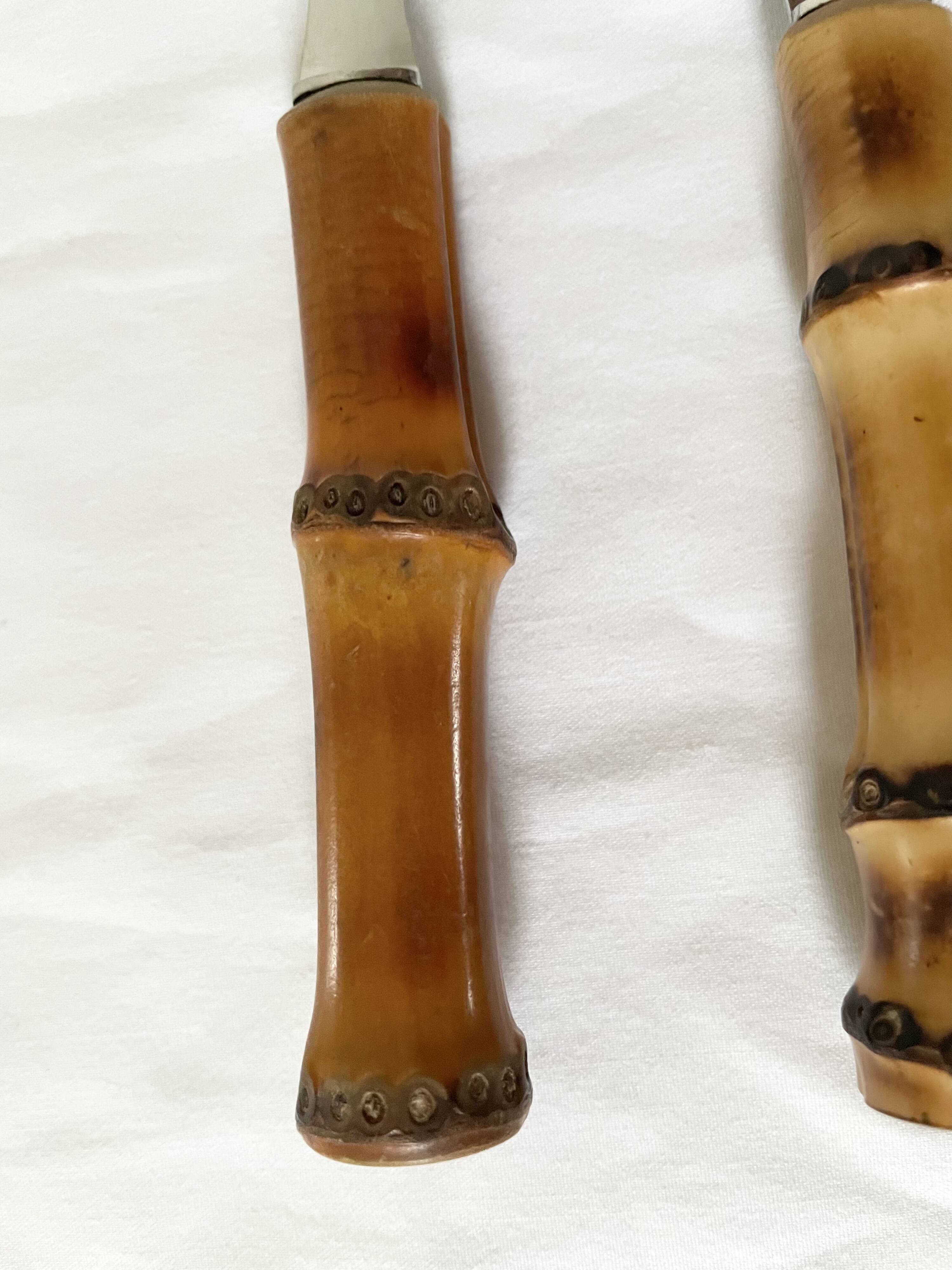 Bamboo handle cheese knives.