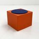Orange and blue stool Il Kubile by MIM Roma, 1970