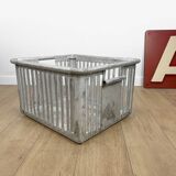 Large industrial aluminum laundry crate from the 60s