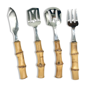 Bamboo serving cutlery set