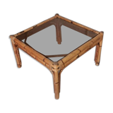 Table basse en rotin et bambou 1960 / 1970