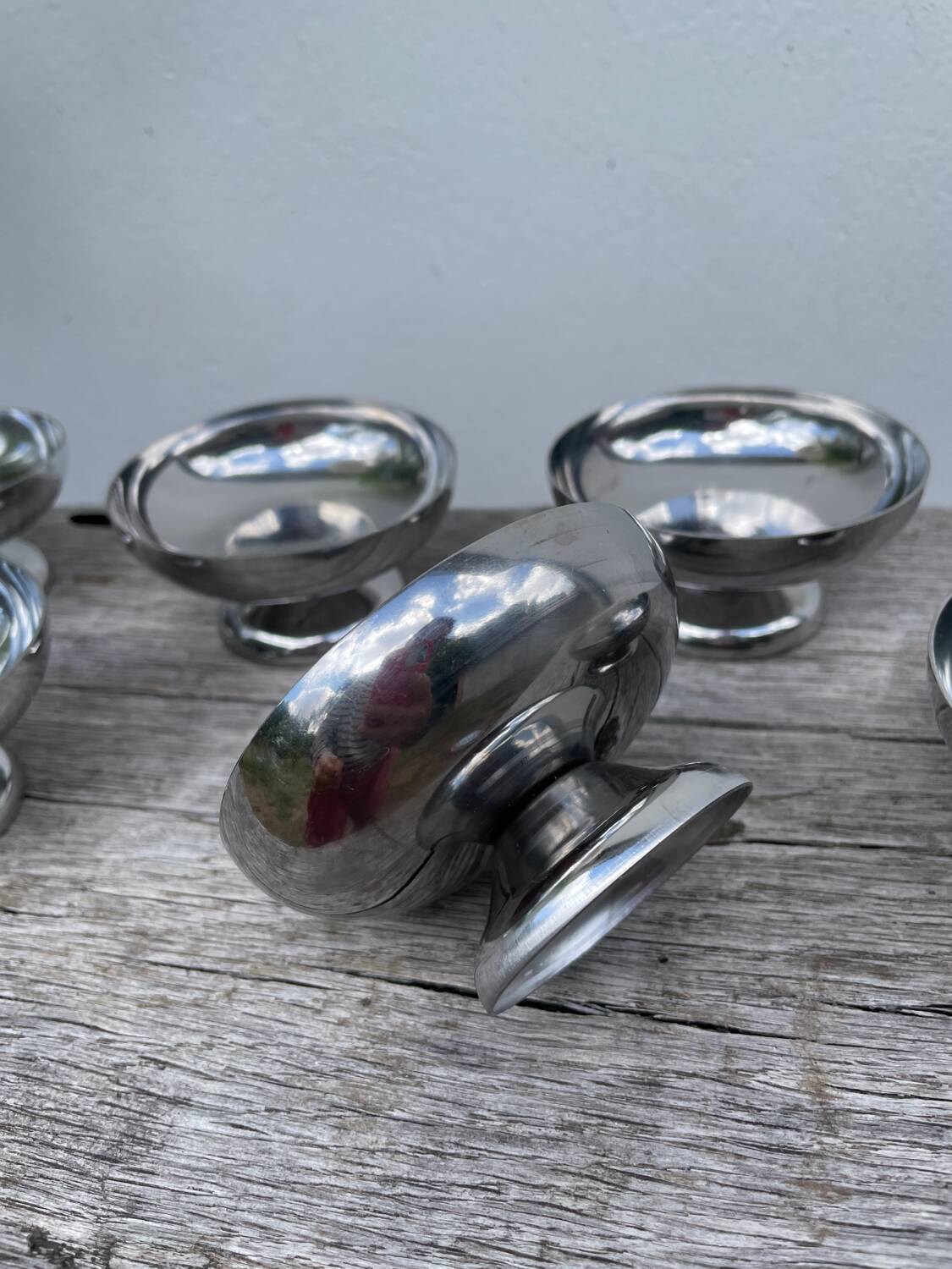 6 coupelles en inox 1970