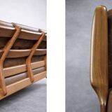 Vintage Mid-Century Danish Modern 3-Seater Brown Leather Sofa by Georg Thams