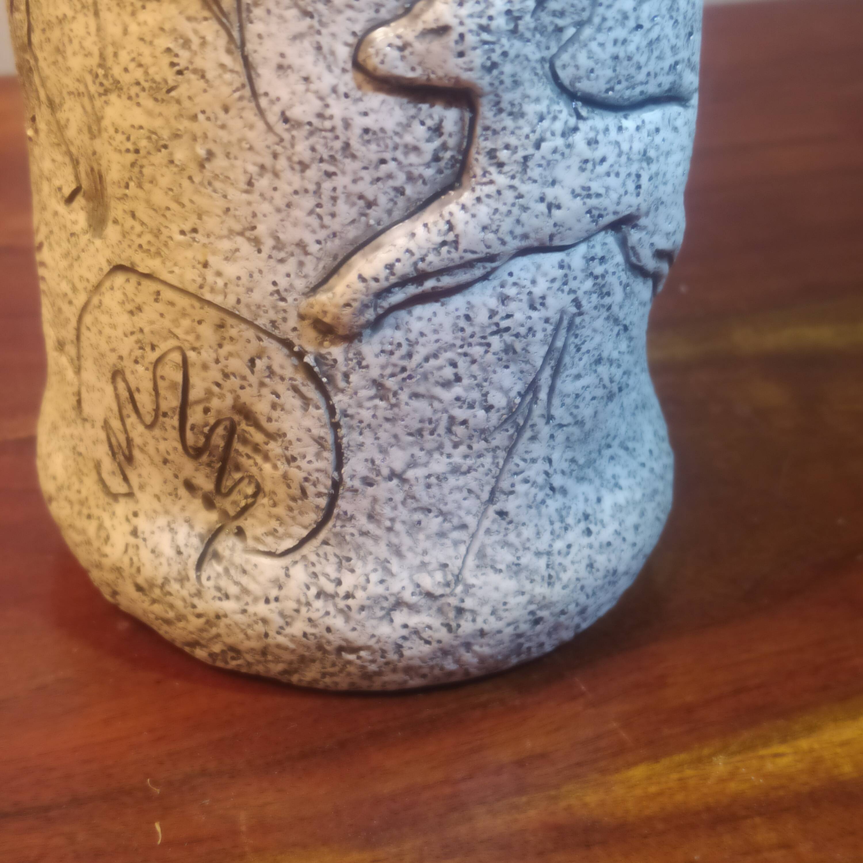 Francis Triay vase Earthenware signed incised decoration prehistoric fresco Ceramic 1950