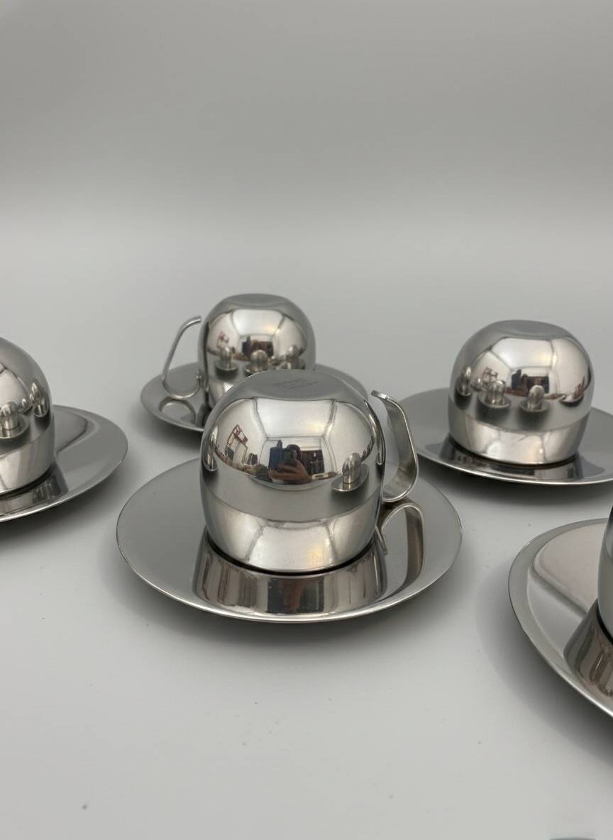 Service à café vintage inox 18/10 imco design italien