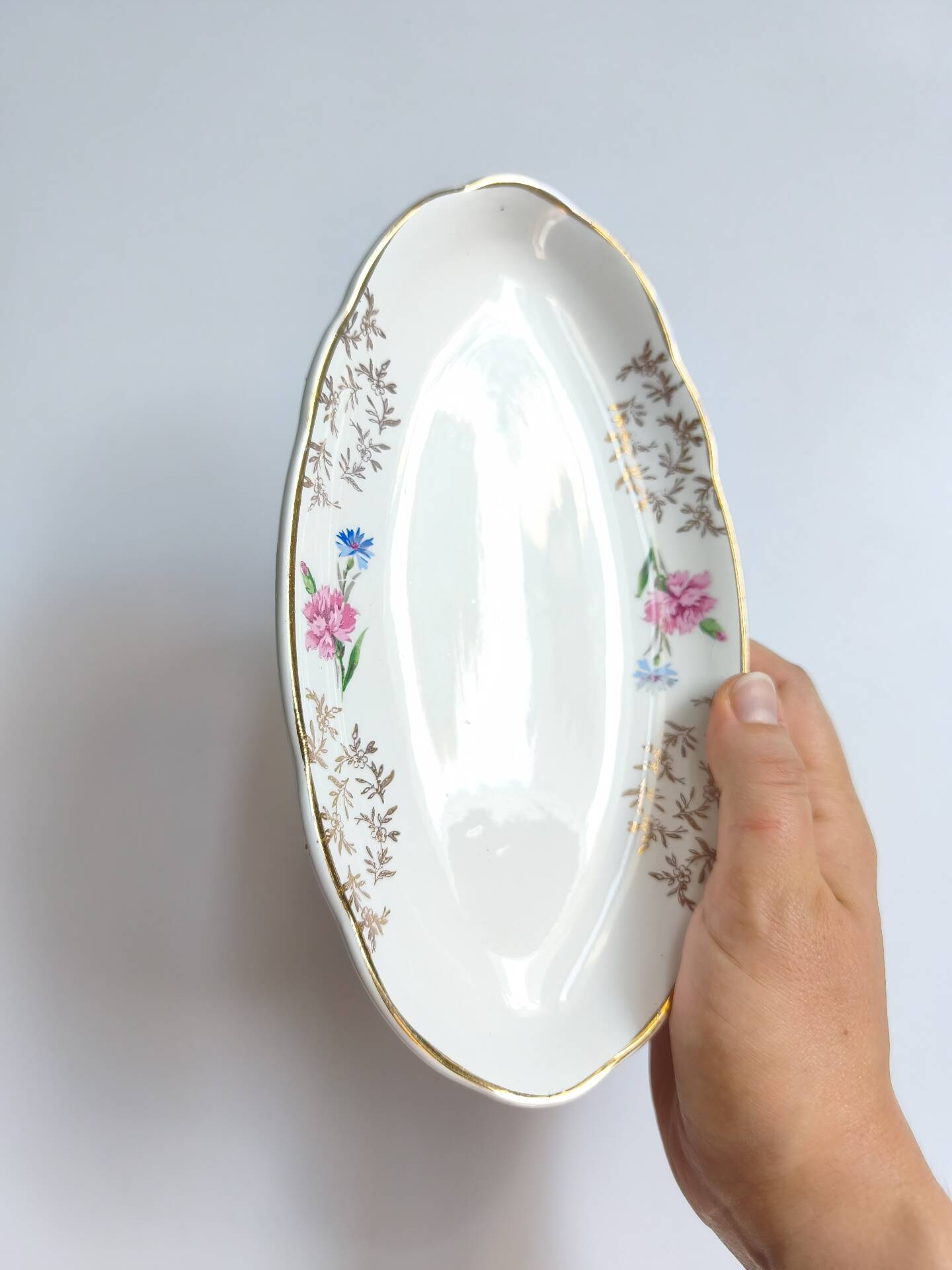 Lot de 2 raviers Sarreguemines modèle Béarn fleurs roses et bleues