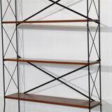 Vintage self-supporting teak and metal shelf 1960