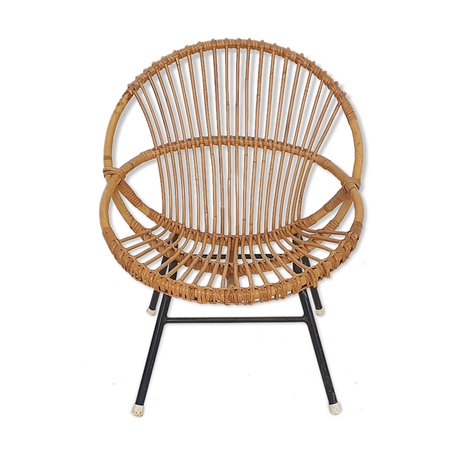 Rohe Noordwolde rattan lounge chair, The Netherlands 1950's