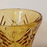 Amber yellow glass vase