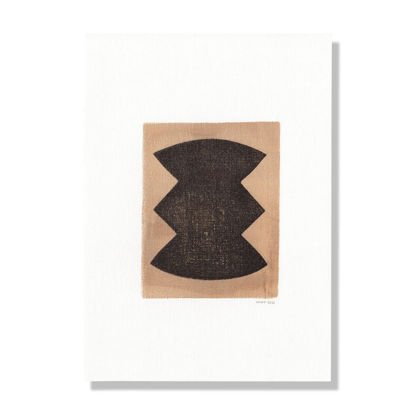 Peinture sur papier illustration M255 signée Eawy