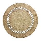 Round jute carpet wave 120 cm
