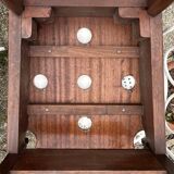 Commode scriban de marine bois laiton vintage et sa chaise