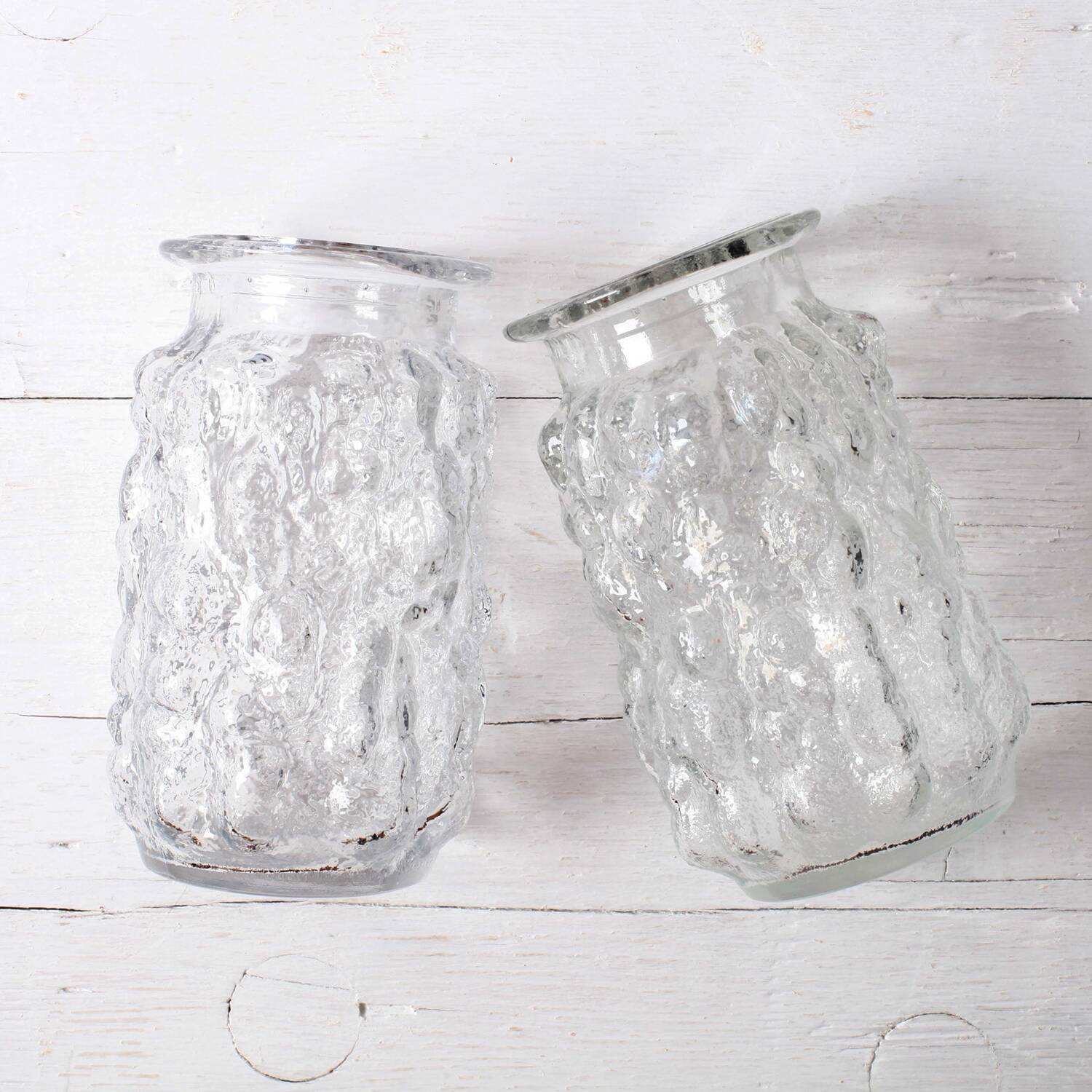 Vintage Pressed Glass Bubble Vase: Vladislav Urban Design, Czech Republic