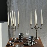 Set of 6 silver metal ice cream cups with small base D9 H5.5