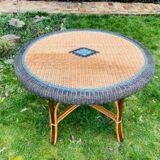Vintage wicker rattan table