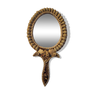 Hand-faced shell mirror, 1970