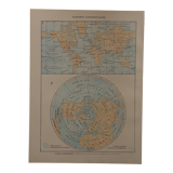 Original lithograph on currents (atmospheric and marine)