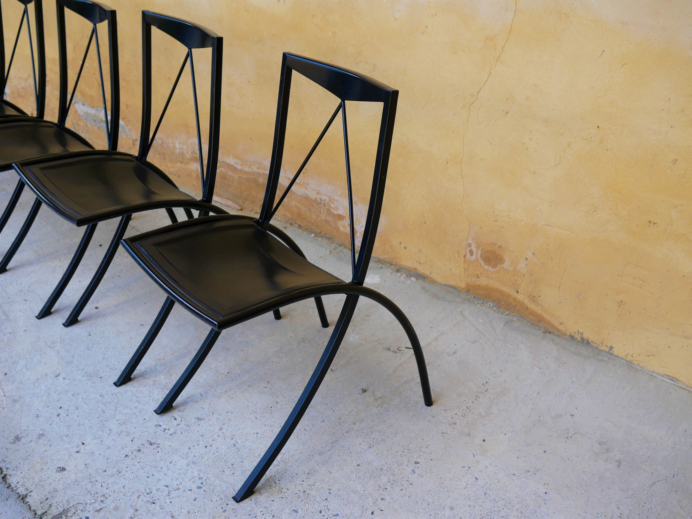 Chair by Cattelan Italia folding vintage leather and metal