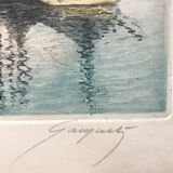 Eugène GAUGUET, 1872-1943.Les Sables d’Ollone.Eau-forte aquatinte