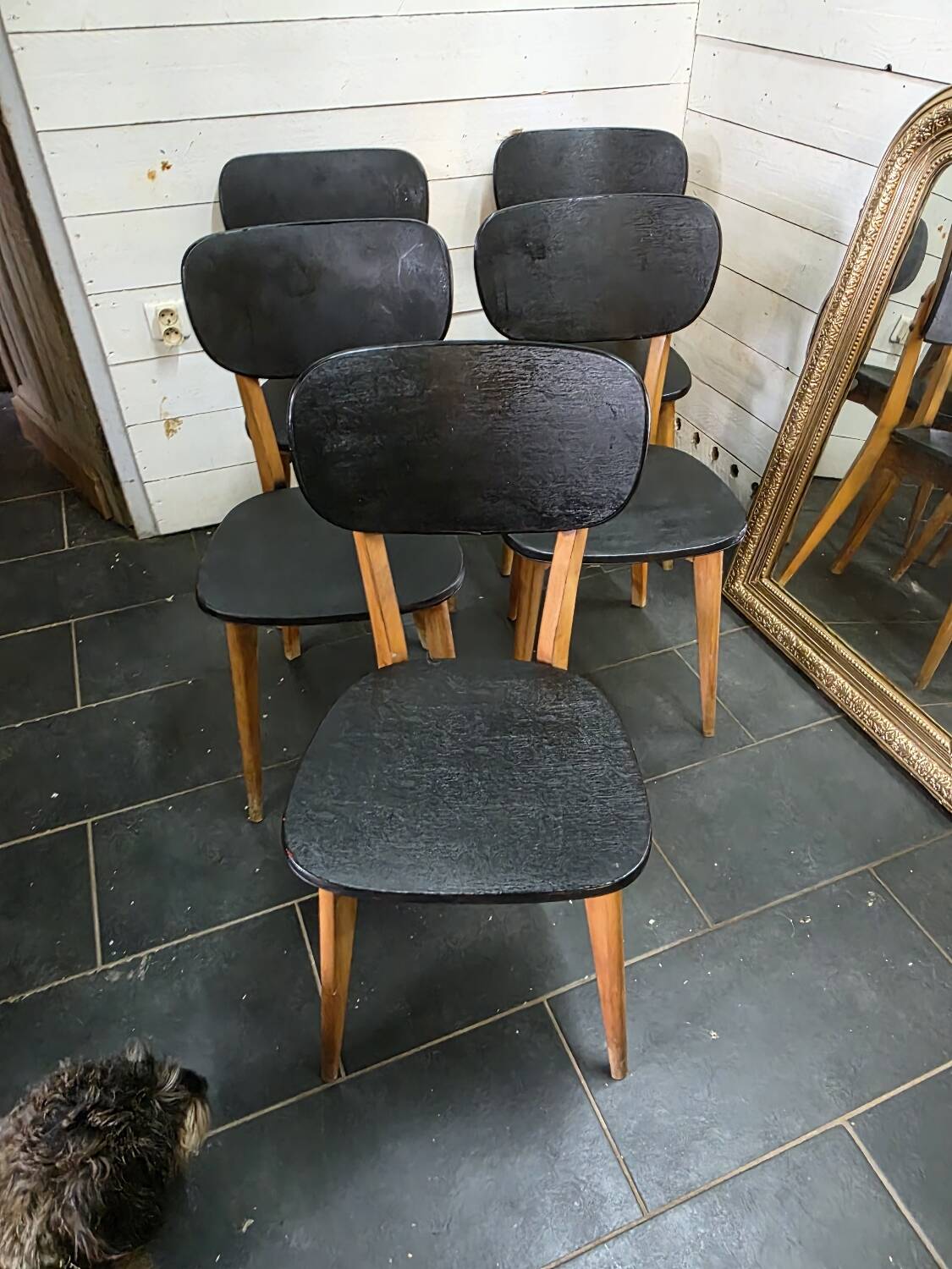 5 chaises vintage des années 60