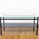 Vintage glass and metal coffee table 1970