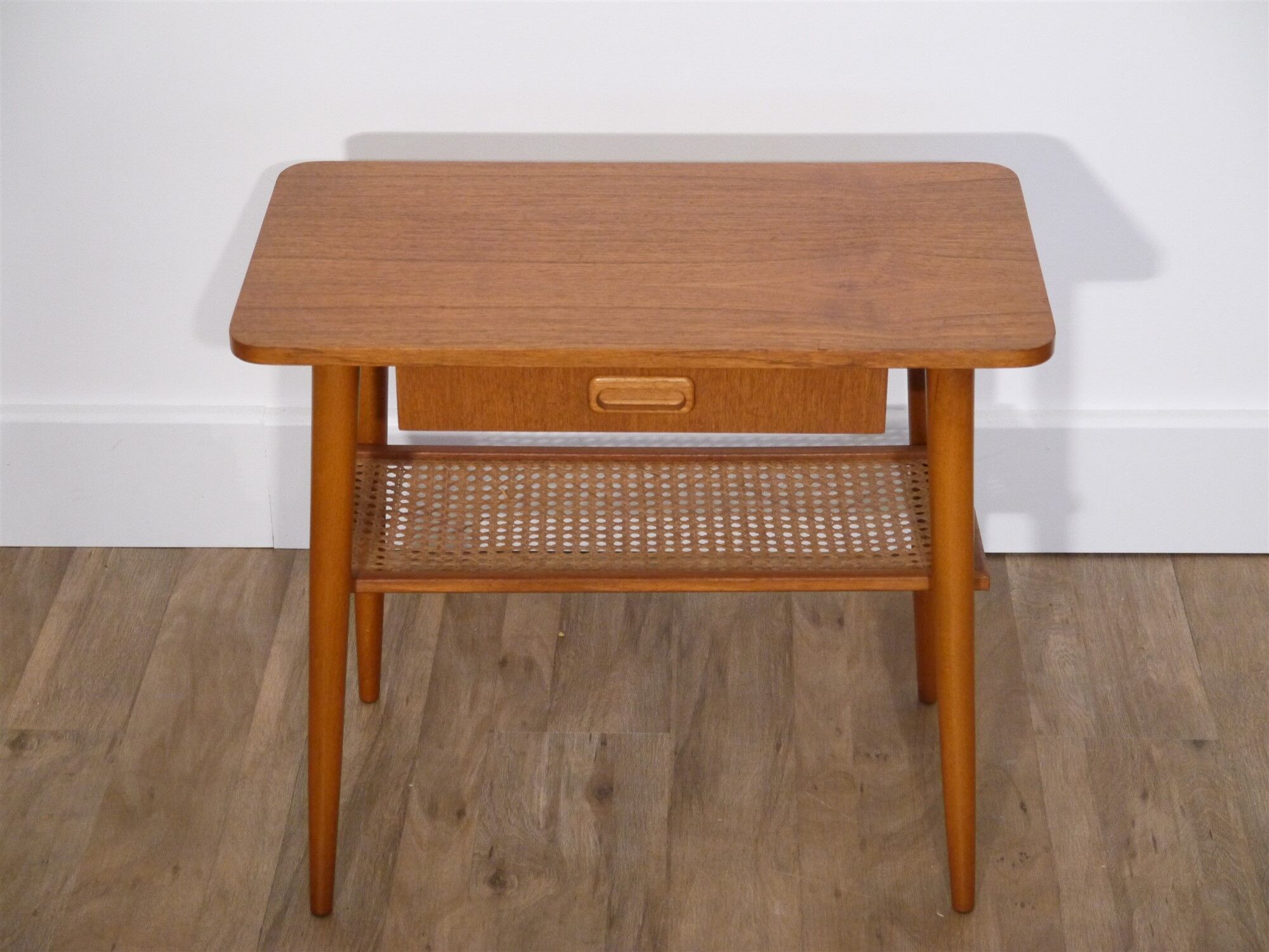 Scandinavian vintage bedside table in teak 1960