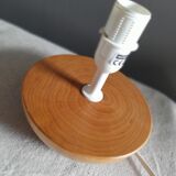 Table lamp blond wood and ecru fabric