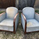 Duo de fauteuils club vintage