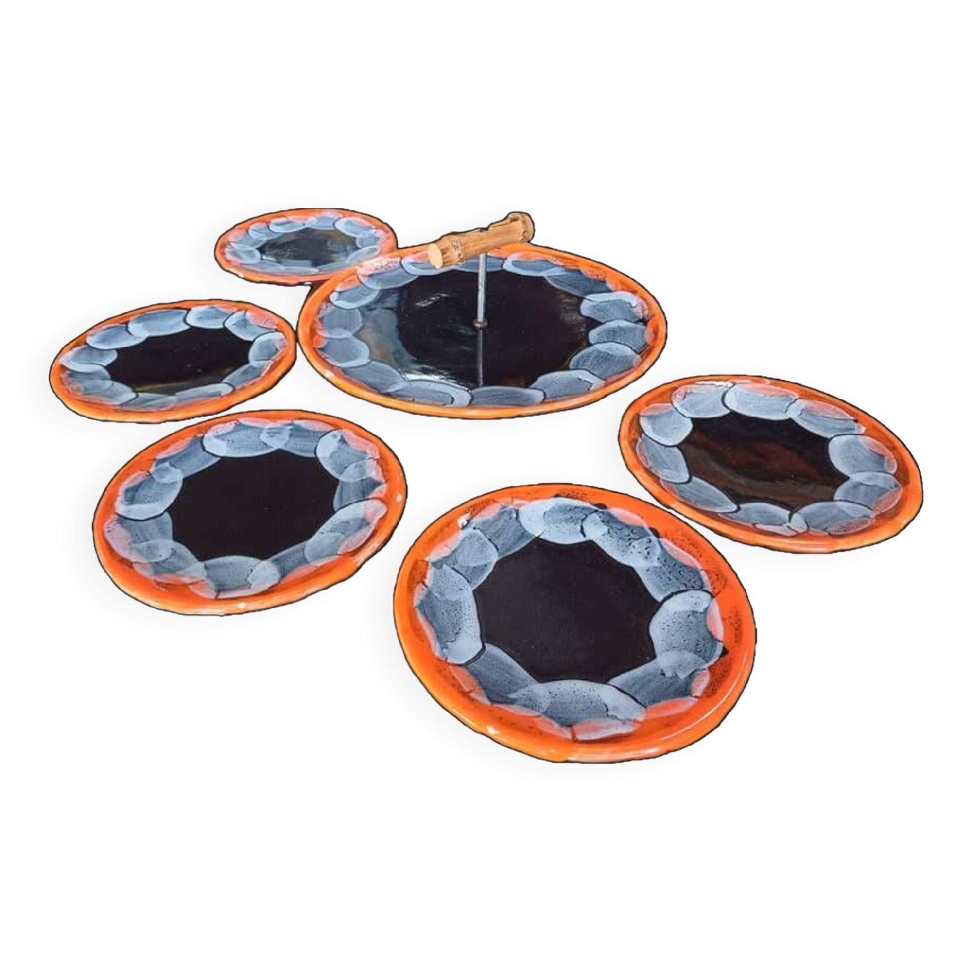 Vallauris orange cheese set