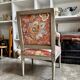 Queen's armchair from the Louis XVI period, Indian fabric.