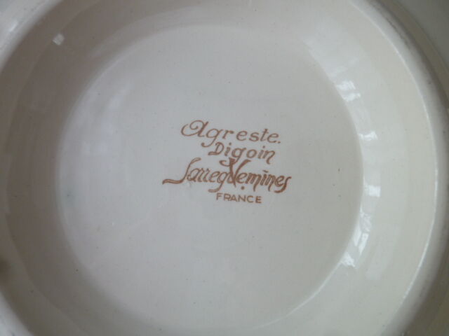 Earthenware compotier dish Digoin Sarreguemines model Agreste