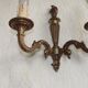Pair of double Empire wall sconces in bronze from the French period with flame 5160.