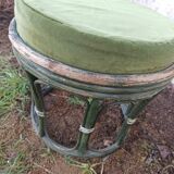 Bamboo stool rattan velvet cushion