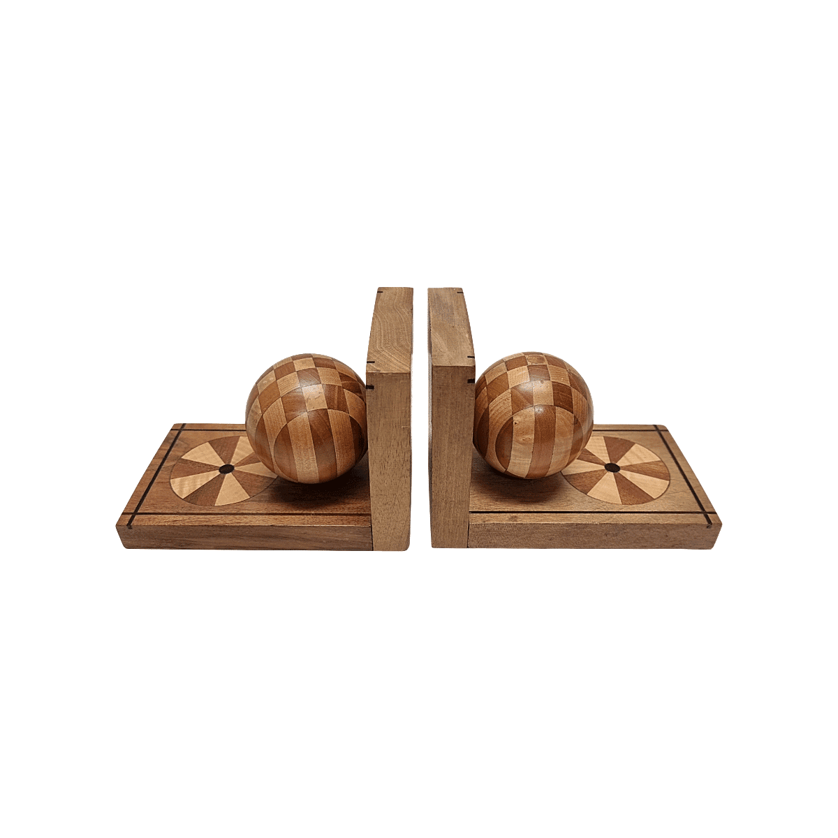 Art Deco Style Wooden Bookends, 1960s