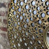 Sun mirror in gold metal Diam 100 cm