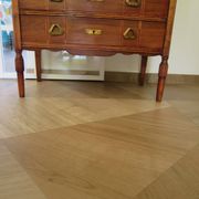 Art Deco chest of drawers - 4 drawers - locks - checkered wood veneer top - 50s