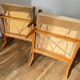 Pair of Manucere armchairs with vintage compass legs