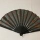 Showcase object, fan frame wood silk art deco décor early twentieth century