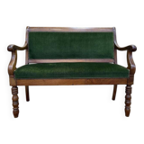 Petite canapé - banquette époque Restaurarion en noyer
