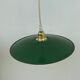 Workshop suspension in vintage green enamelled sheet metal