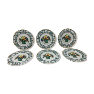 Lot 6 dessert plates villeroy & boch basket