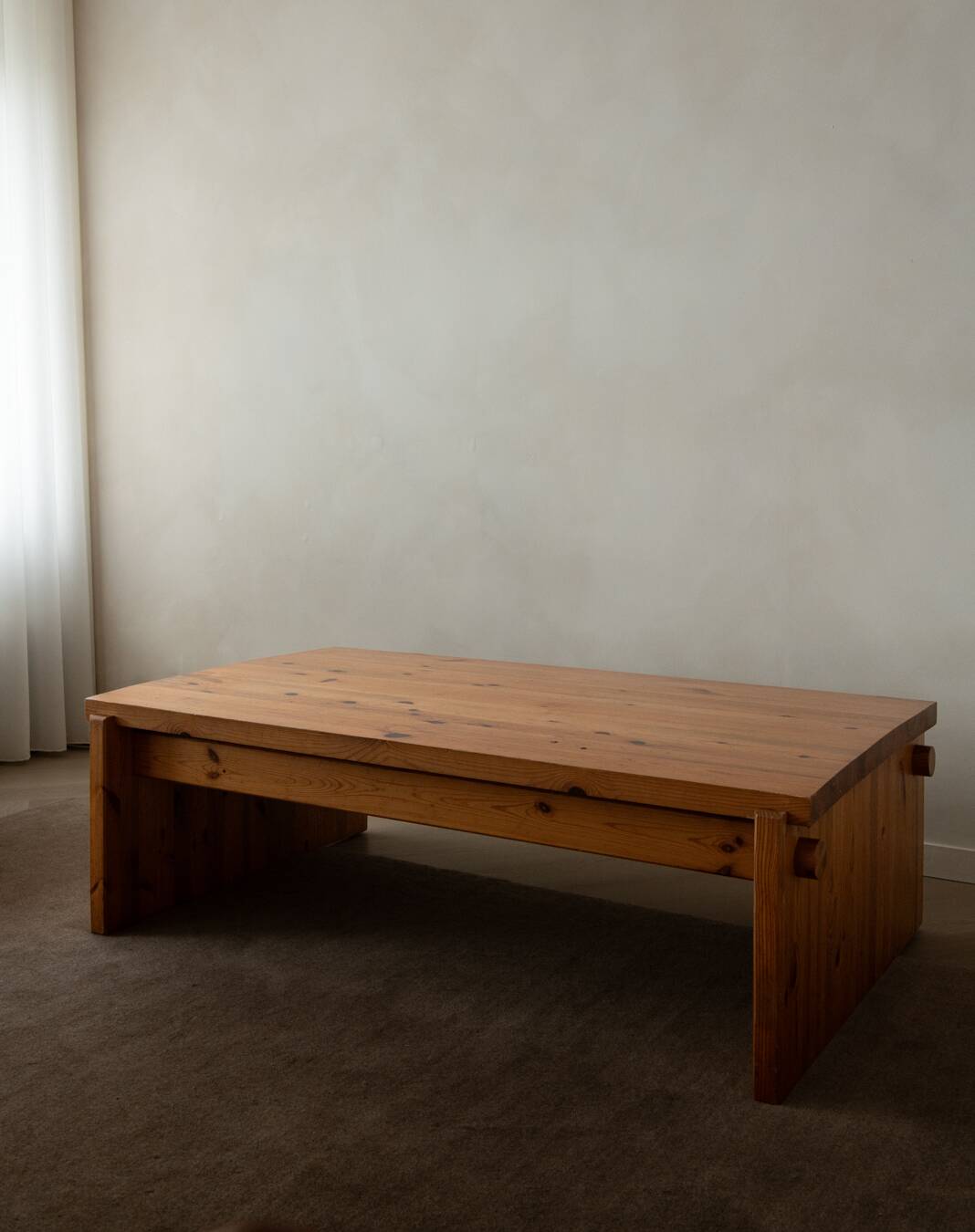 Vintage Pine Coffee Table Dymling Yngve Ekström Swedese, Brutalist, 1970s